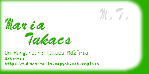 maria tukacs business card
